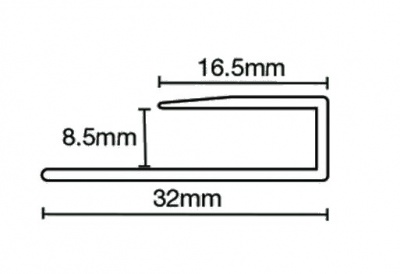 Zenith 277.9MS Edge Cap 8mm Matt Silver (2.7m x 10 Lengths)
